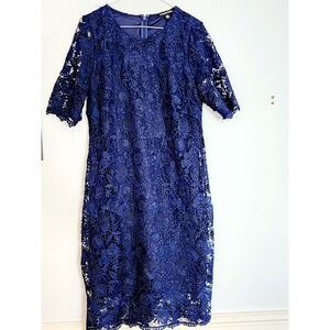 Chadwick's Navy Blue Lace Dress 12P